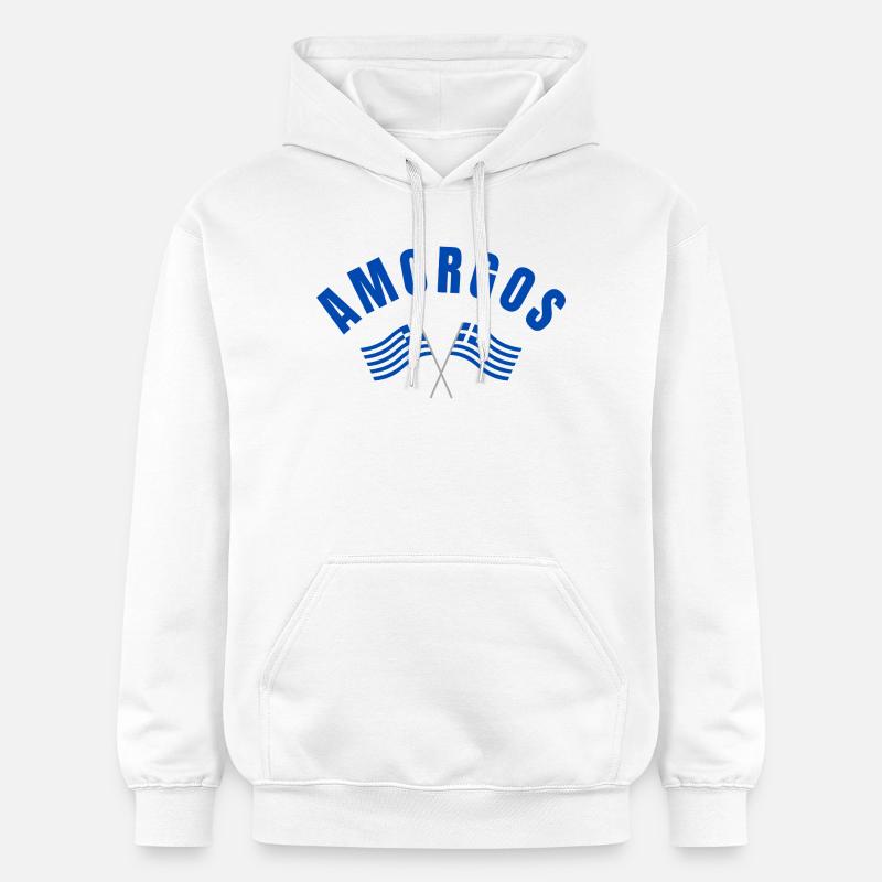 Drapeaux grecs d’Amorgos - Sweat à capuche Softstyle® Gildan Unisexe - blanc