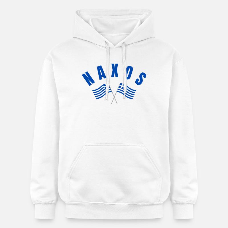 Drapeaux grecs de Naxos - Sweat à capuche Softstyle® Gildan Unisexe - blanc