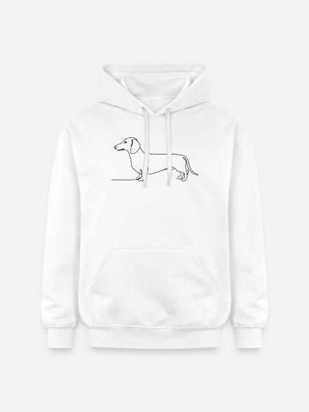 Art d’une ligne teckel teckel - Sweat à capuche Softstyle® Gildan Unisexe - blanc