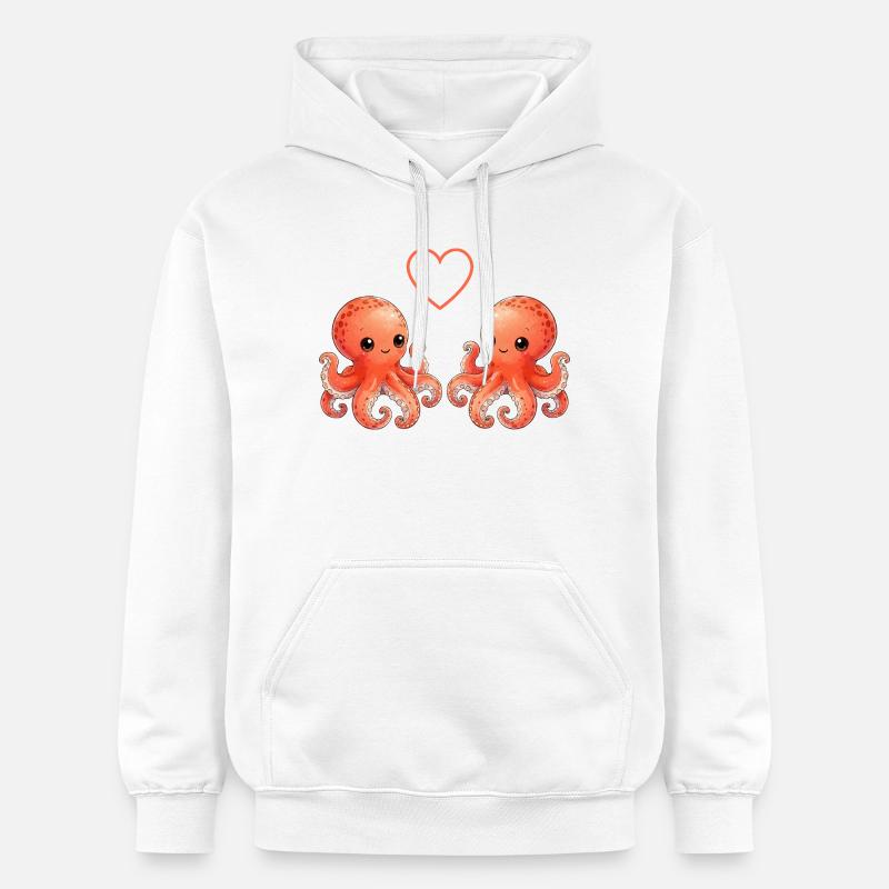 Octopus Love - Sweat à capuche Softstyle® Gildan Unisexe - blanc