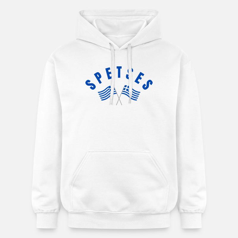 Drapeaux grecs de Spetses - Sweat à capuche Softstyle® Gildan Unisexe - blanc