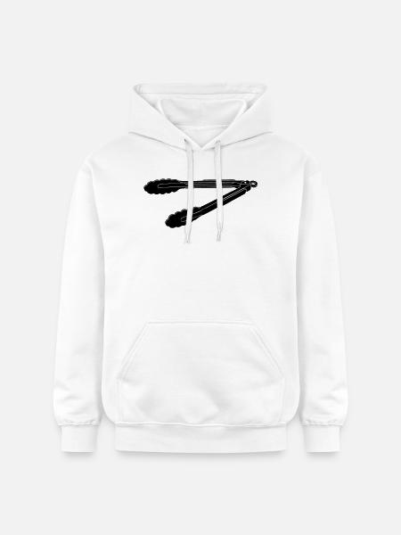 BBQ Grill Tongs Silhouette - Gildan Unisex Softstyle® Midweight Hoodie - Weiß