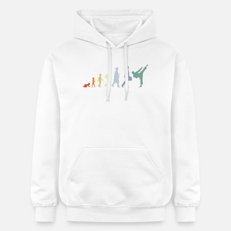 Rétro Karateka Evolution - Sweat à capuche Softstyle® Gildan Unisexe - blanc