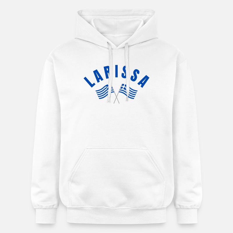 Drapeaux grecs de Larissa - Sweat à capuche Softstyle® Gildan Unisexe - blanc