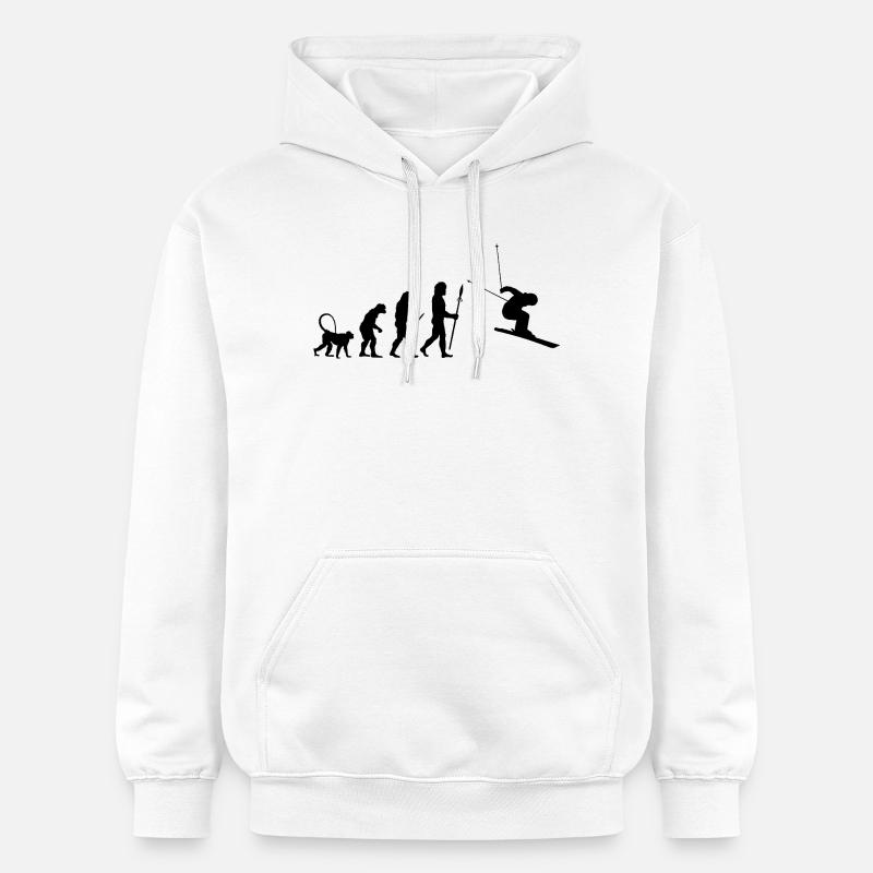 Évolution du skieur - Sweat à capuche Softstyle® Gildan Unisexe - blanc