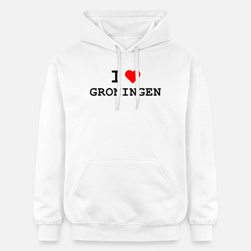 Ich liebe Groningen - J’aime Groningue - Sweat à capuche Softstyle® Gildan Unisexe - blanc