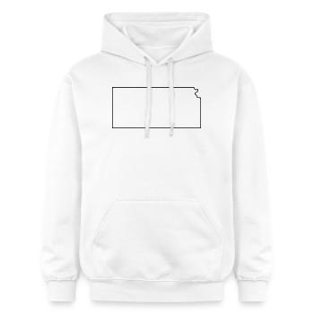 Kansas - Sweat à capuche Softstyle® Gildan Unisexe - blanc - Devant - Liana (172cm) & Jaron (178cm)