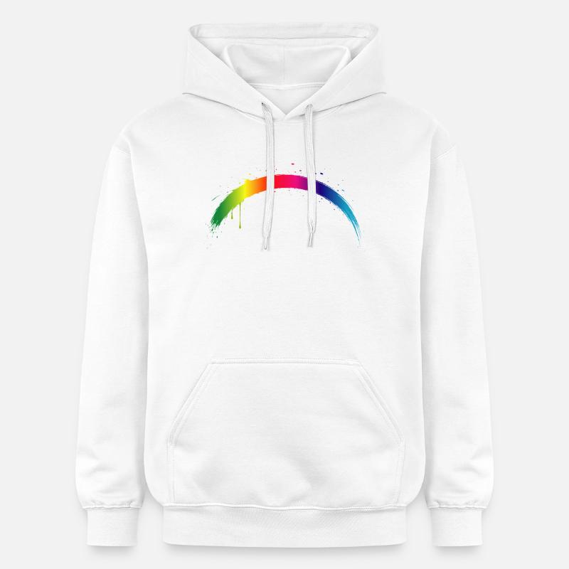 Regenbogen Bogen Farbverlauf Splash Kunst - Gildan Unisex Softstyle® Midweight Hoodie - Weiß