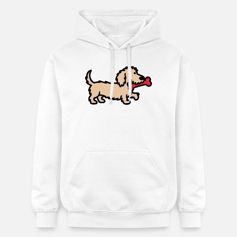 Terrier Doodle Knochen Comic - Gildan Unisex Softstyle® Midweight Hoodie - Weiß