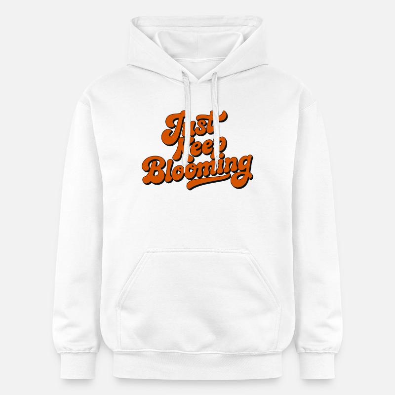 Just Keep Blooming Floral Script - Gildan Unisex Softstyle® Midweight Hoodie - white