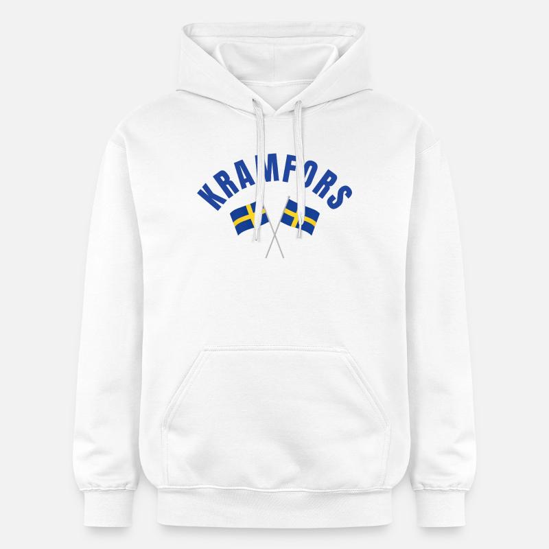 Drapeaux suédois de Kramfors - Sweat à capuche Softstyle® Gildan Unisexe - blanc