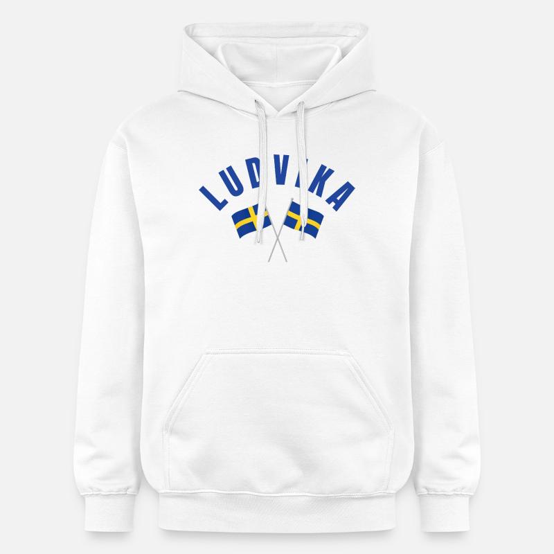 Drapeaux de Ludvika Suède - Sweat à capuche Softstyle® Gildan Unisexe - blanc