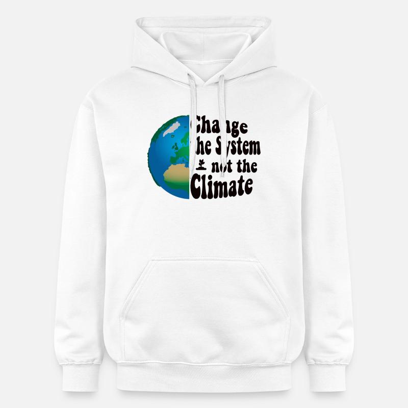 Changer le système, pas le climat - Sweat à capuche Softstyle® Gildan Unisexe - blanc