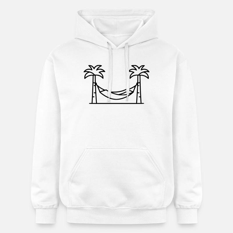 Plan des vacances des palmiers Hammock - Sweat à capuche Softstyle® Gildan Unisexe - blanc