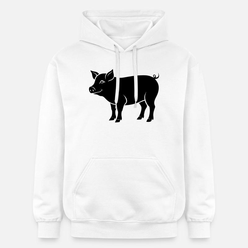 cochon - Sweat à capuche Softstyle® Gildan Unisexe - blanc