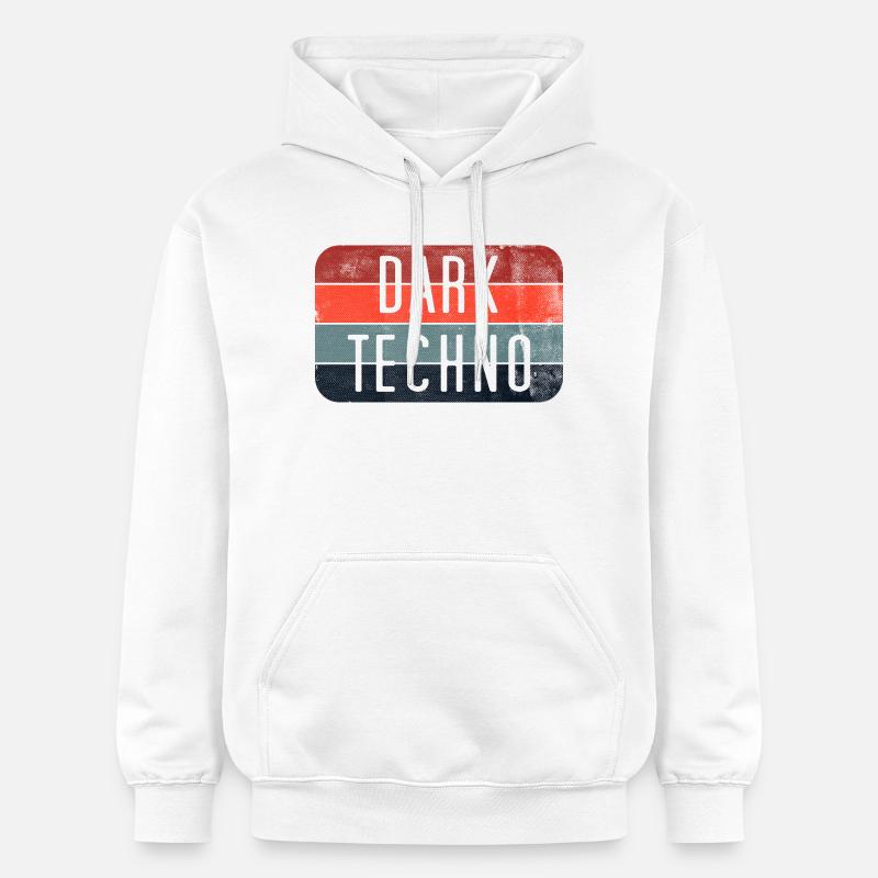T-shirt Dark Techno Retro Logo - Sweat à capuche Softstyle® Gildan Unisexe - blanc