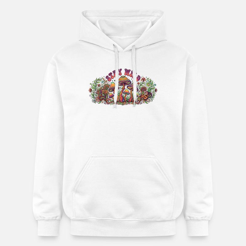 Champignons Stay Wild - Sweat à capuche Softstyle® Gildan Unisexe - blanc
