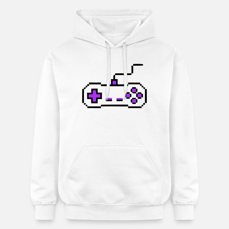 Joueur avec manette rétro - Sweat à capuche Softstyle® Gildan Unisexe - blanc