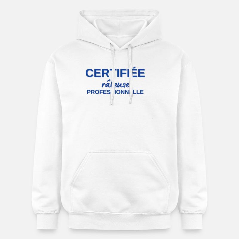 humour râleuse - certifiée râleuse professionnelle - Sweat à capuche Softstyle® Gildan Unisexe - blanc