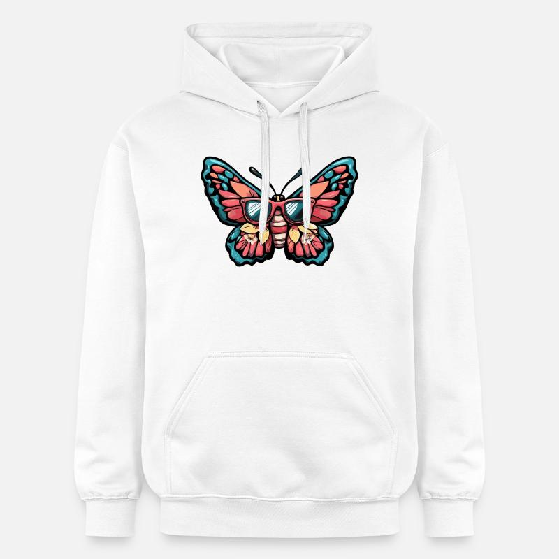 Vacances de la bande dessinée papillon - Sweat à capuche Softstyle® Gildan Unisexe - blanc