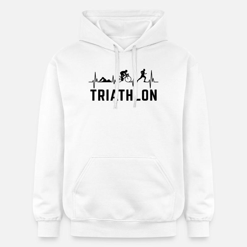 triathlete battement de coeur triathlon - Sweat à capuche Softstyle® Gildan Unisexe - blanc