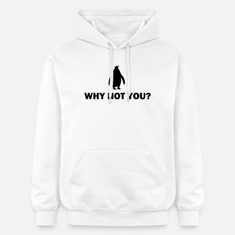 Penguin Motivation Design - Pourquoi pas vous - Sweat à capuche Softstyle® Gildan Unisexe - blanc