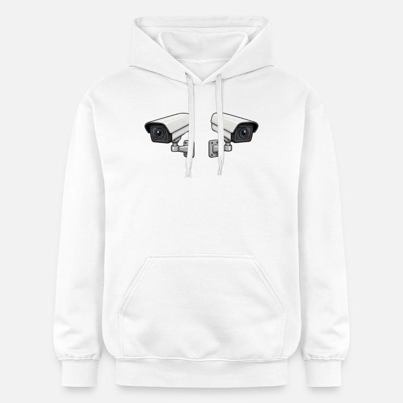 Art de surveillance à double caméra - Sweat à capuche Softstyle® Gildan Unisexe - blanc