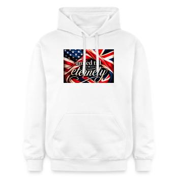 United Till Eternity Flags - Gildan Unisex Softstyle® Midweight Hoodie - white - Front - Liana (172cm) & Jaron (178cm)
