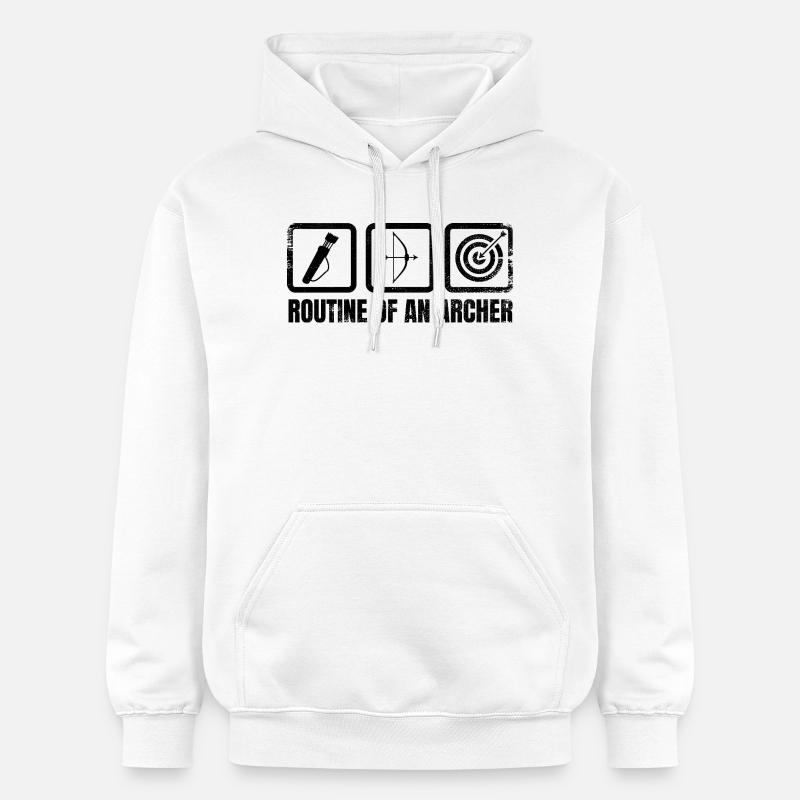 Routine de l’archer - Sweat à capuche Softstyle® Gildan Unisexe - blanc