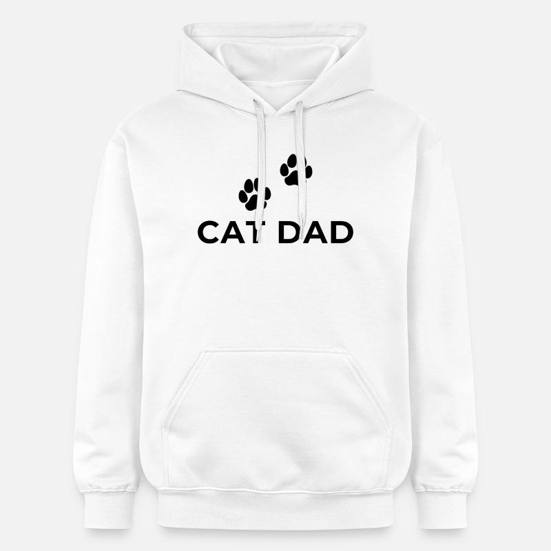 Papa Chat - Katzen Papa - Sweat à capuche Softstyle® Gildan Unisexe - blanc