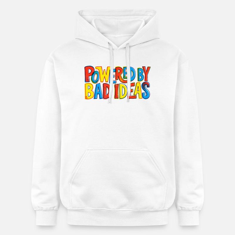 Alimenté par de mauvaises idées - Sweat à capuche Softstyle® Gildan Unisexe - blanc