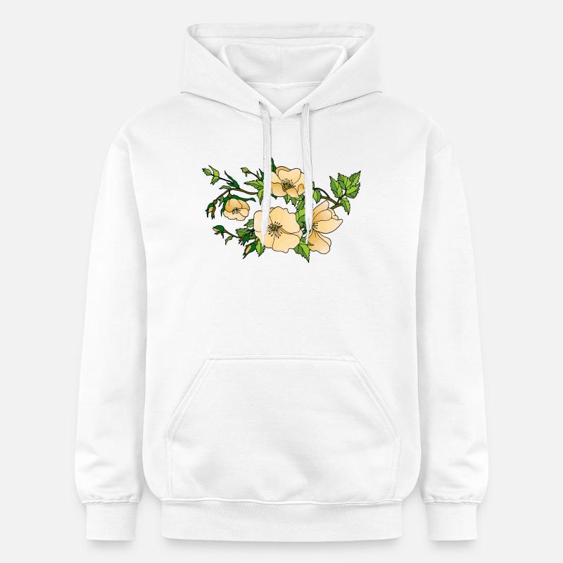 Fleur - Sweat à capuche Softstyle® Gildan Unisexe - blanc
