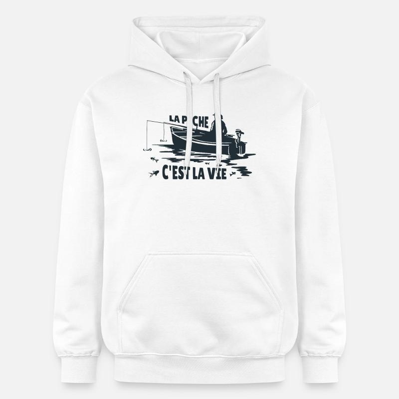 La Pêche C'est La Vie - Sweat à capuche Softstyle® Gildan Unisexe - blanc