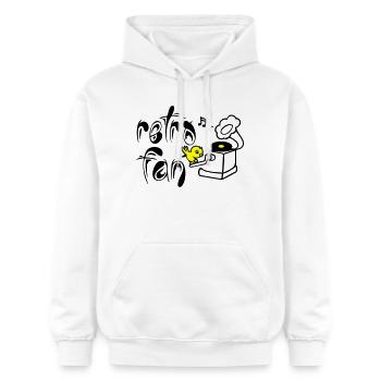 Retro Fan - Gildan Unisex Softstyle® Midweight Hoodie - Weiß - Vorne - Liana (172cm) & Jaron (178cm)