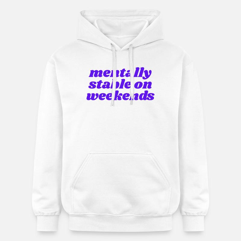 mentalement stable le week-end - Sweat à capuche Softstyle® Gildan Unisexe - blanc