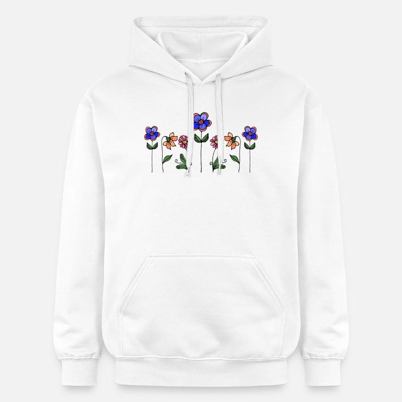 Fleur - Sweat à capuche Softstyle® Gildan Unisexe - blanc