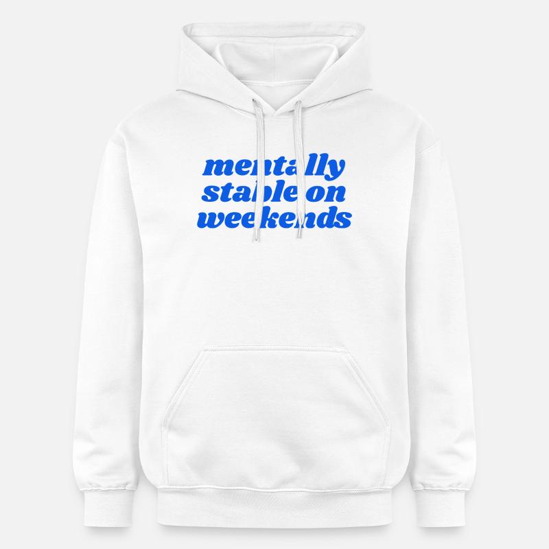 mentalement stable le week-end - Sweat à capuche Softstyle® Gildan Unisexe - blanc