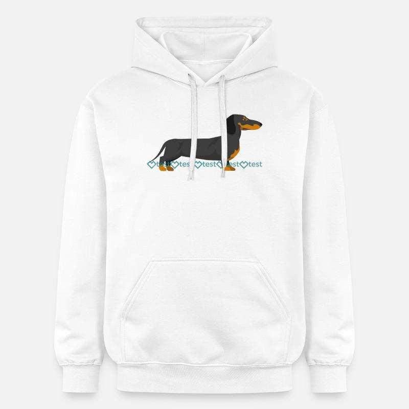 Image du teckel - Sweat à capuche Softstyle® Gildan Unisexe - blanc