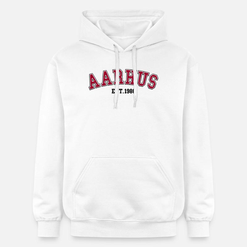 Aarhus Fondée en 1986 - Sweat à capuche Softstyle® Gildan Unisexe - blanc