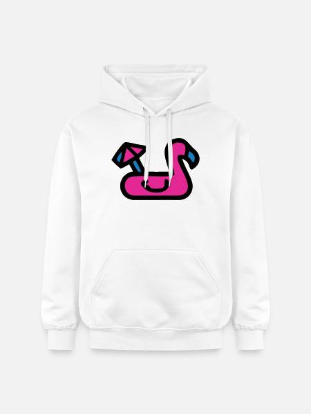 Flamingo Air Mattress Retro - Gildan Unisex Softstyle® Midweight Hoodie - white