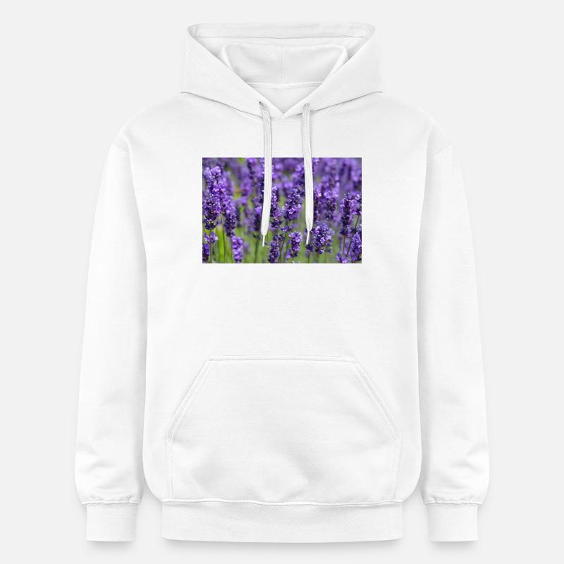 Lavendelfeld-Traumlandschaft - Gildan Unisex Softstyle® Midweight Hoodie - Weiß
