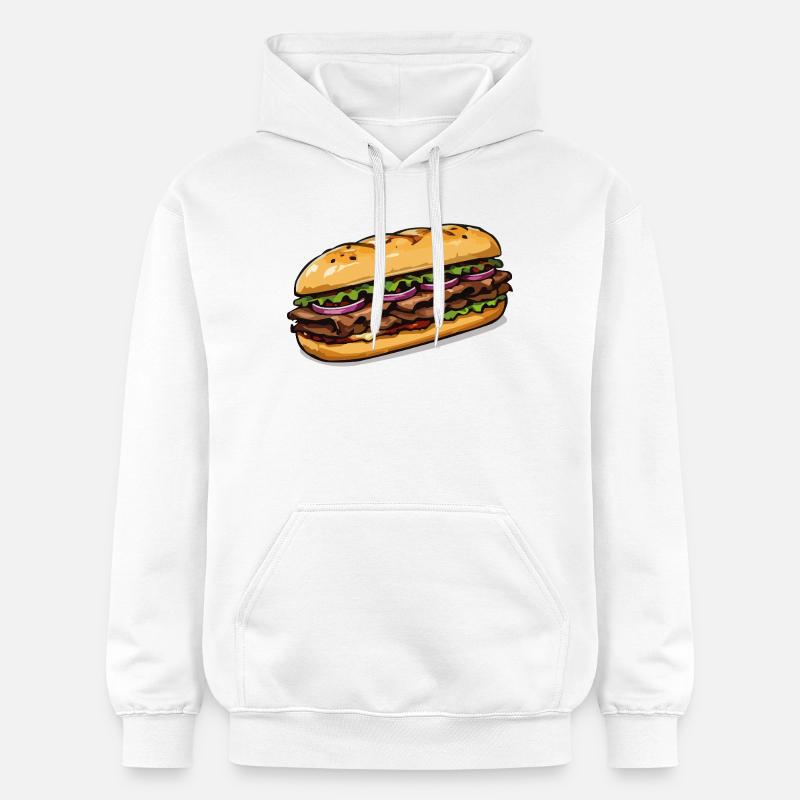 Illustration de sandwich - Sweat à capuche Softstyle® Gildan Unisexe - blanc