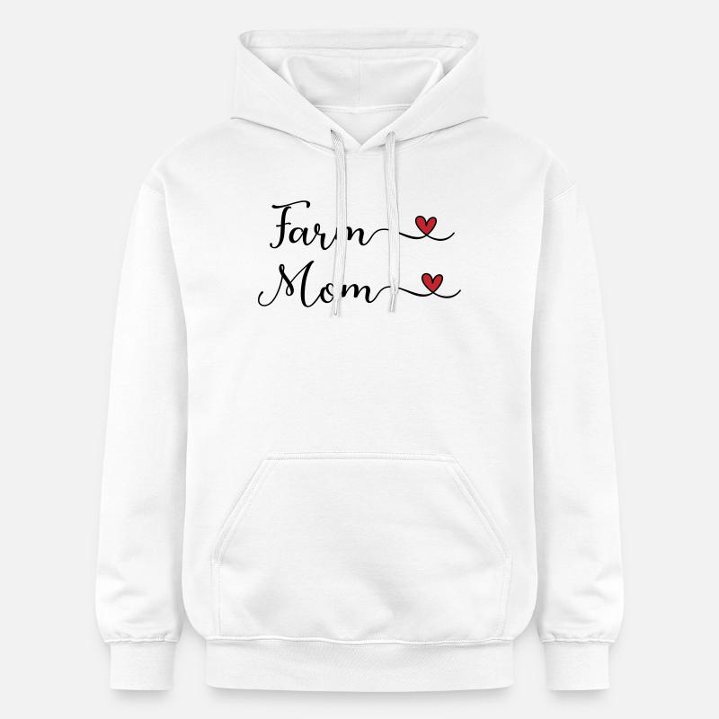 Maman de la ferme - Sweat à capuche Softstyle® Gildan Unisexe - blanc