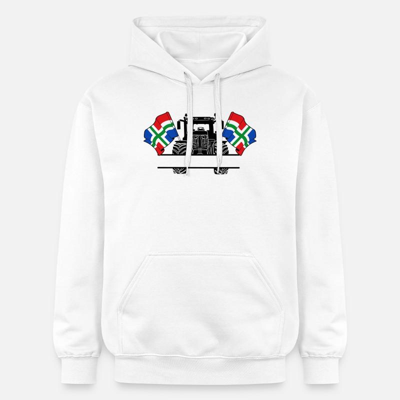 Groningen_Tractor_Custom_Edition - Sweat à capuche Softstyle® Gildan Unisexe - blanc