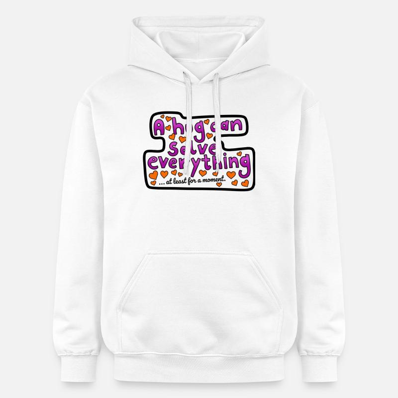 A hug can help - Gildan Unisex Softstyle® Midweight Hoodie - white