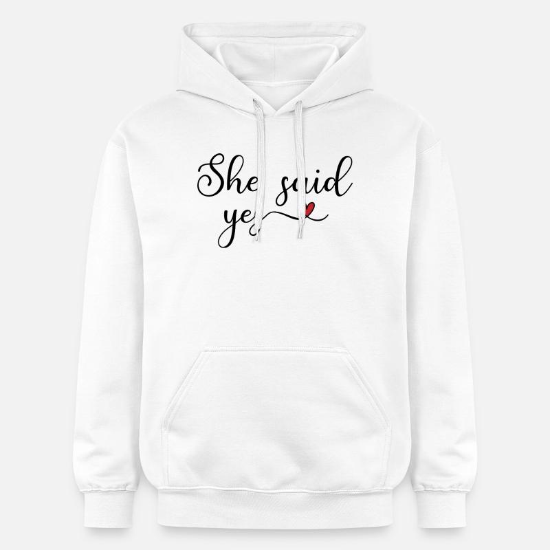 sie hat ja gesagt - Sweat à capuche Softstyle® Gildan Unisexe - blanc