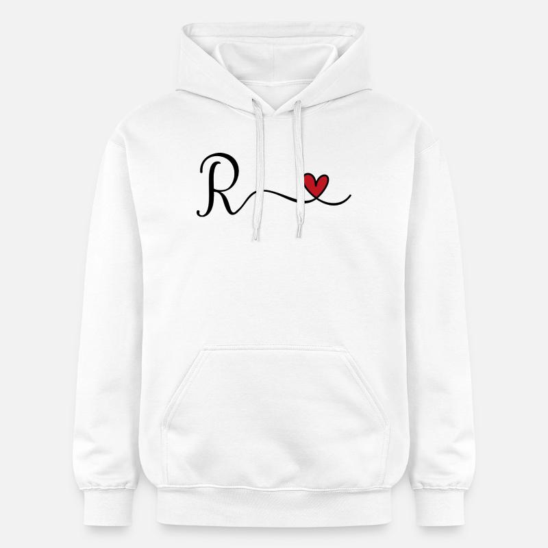 Monogramme de la lettre R - Sweat à capuche Softstyle® Gildan Unisexe - blanc
