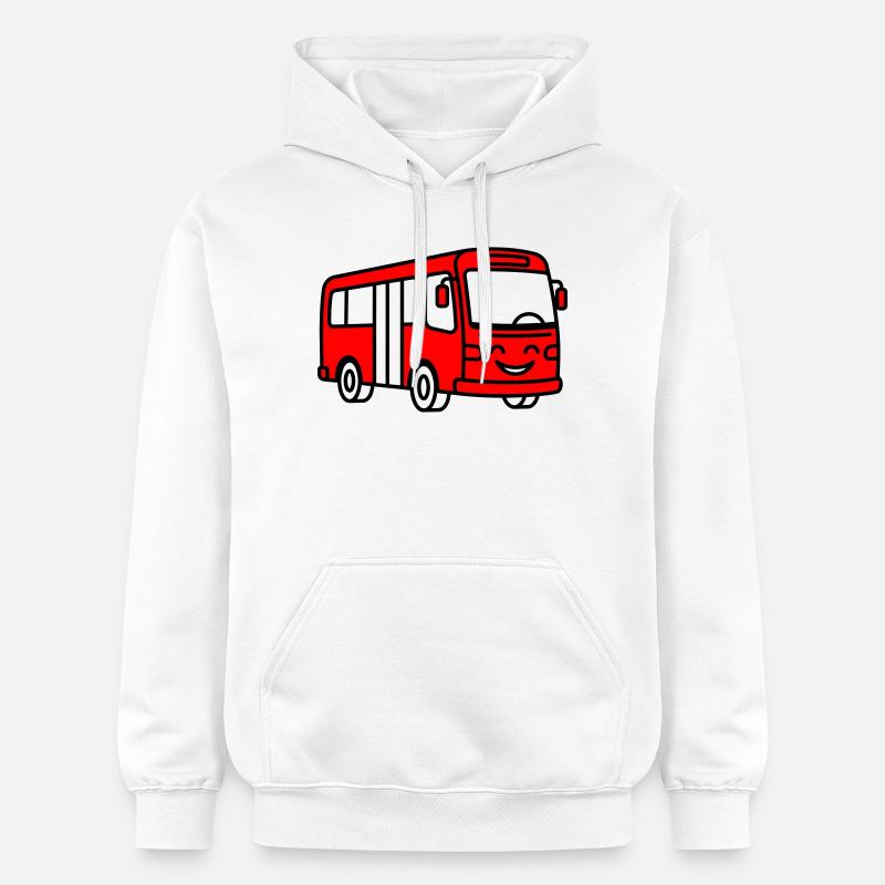 Dessin animé de bus - Sweat à capuche Softstyle® Gildan Unisexe - blanc