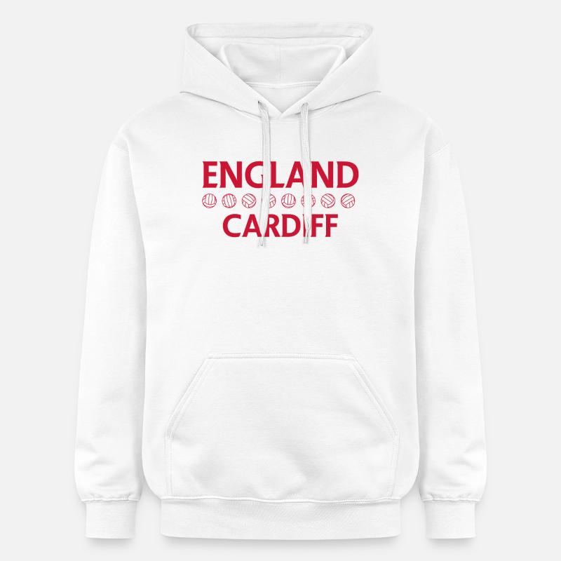 Blason de football d’Angleterre Cardiff - Sweat à capuche Softstyle® Gildan Unisexe - blanc