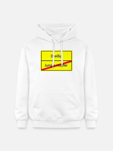 Warnschild Humor: Junger Hüpfler - Gildan Unisex Softstyle® Midweight Hoodie - Weiß